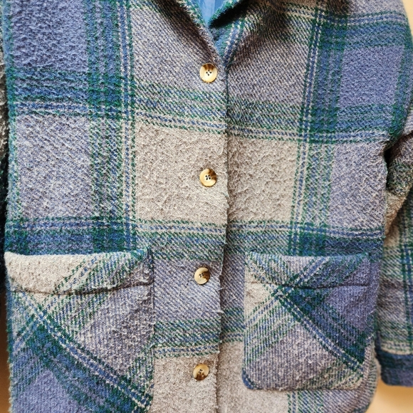 AS IS Little Mountain Blue Plaid Jacket M - Picture 4 of 5